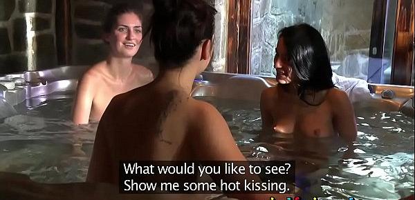  Girlfriends Lesbians nice tits hot tub fun sextape